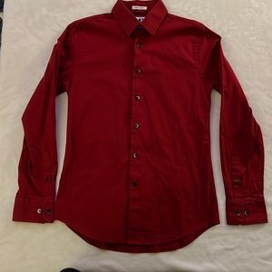 Express Mens Extra Slim Fit Button Down Shirt (Medium 15-15.5, 34-35)